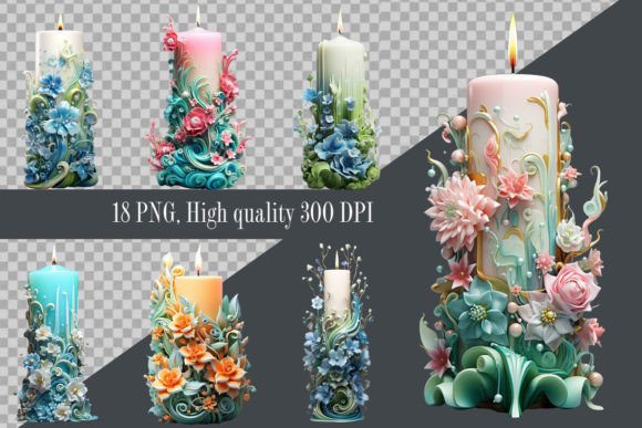 Download Floral Candle Clipart - Candle clipart Collection