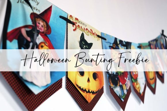 Download Vintage Victorian Halloween Bunting Flag - Flag Collection