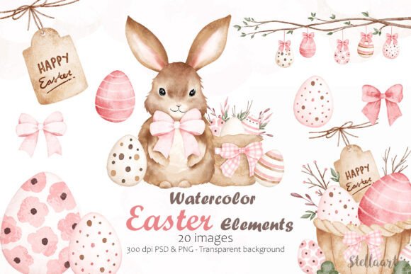 Download Watercolor Easter Elements - Elements Collection