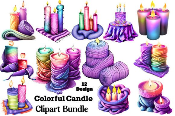 Download Colorful Candle Clipart Bundle - Candle clipart Collection