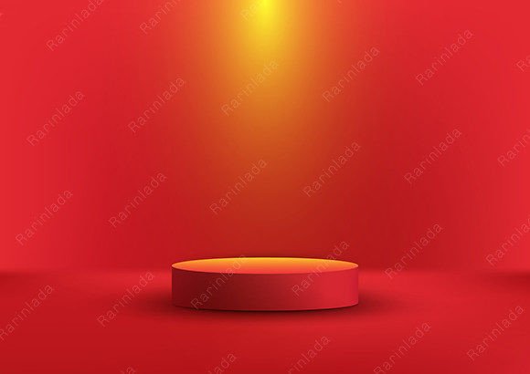 Download 3D Red Podium Spotlight Red Background - Pod Collection