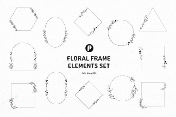 Download Simple Floral Frame Elements Set - Elements Collection